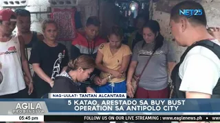 5 katao arestado sa buy bust operation sa Antipolo City