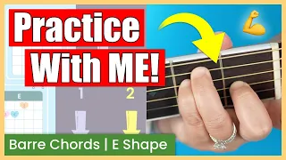 Practice With Me! | Barre Chord Formation - E Shape | How to Play Barre Chords EASY Daily Warm Up! 🎸