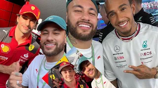 Neymar JR meets Lewis Hamilton, Carlos Sainz and Charles Leclerc at F1 Spanish GP in Barcelona