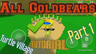 All Golden Bears in Turtle Village |Part 1 | Super Bear Adventure Tutorial