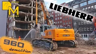 LIEBHERR R960 demolition LONGFRONT BAGGER ABBRUCH BAUSTELLE IN DER INNENSTADT