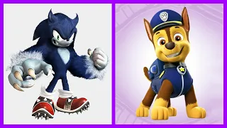 Sonic The Hedgehog As Paw Patrol Dogs Characters