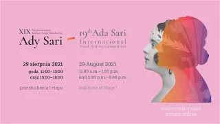 1st stage auditions - 1st day | 19th Ada Sari International Vocal Artistry Competition