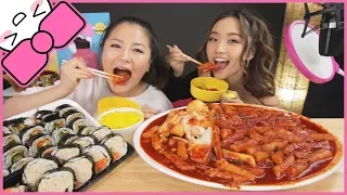 SPICY RICE CAKES + KIMBAP ft. JENN IM l MUKBANG