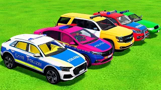 DACIA, VOLKSWAGEN, CHEVROLET, AUDI POLICE CARS & MERCEDES, FORD AMBULANCE EMERGENCY TRANSPORT ! FS22