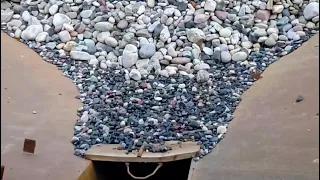 Barge unloads 3700 tons of cobblestone Part 1 - Relaxing video