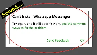 How To Fix Can't Install Whatsapp Messenger Error on Play Store in Android