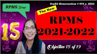 RPMS 2021-2022 | Objective 15 with complete explanation and actual MOVs | Teacher Racky