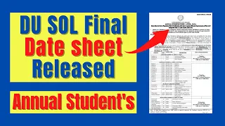 DU SOL Final Date sheet Released for Annual Exams June 2021 | Open Book Exam | SOL Reporter.