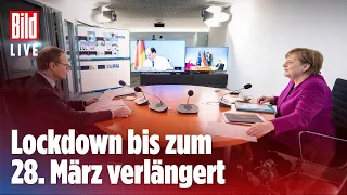 🔴Merkel LIVE: Lockdown-Verlängerung und neue Regeln | BILD LIVE zum Corona-Gipfel (2/2)