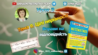 Тема 9. Цілі нерівності. Завдання на відповідність