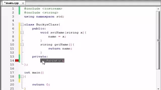 Buckys C++ Programming Tutorials - 13 - Using Variables in Classes