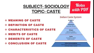 Caste System- Meaning, Definition, Characteristics, Merits and Demerits @selfstudycontent