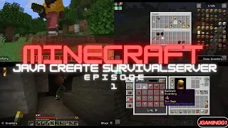 Minecraft Java: Create Survival Server - First Day Explorations An Making A Back Pack #minecraft