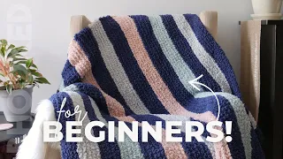 EASY Knit Blanket for Complete BEGINNERS!