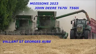 MOISSONS 2023 / JOHN DEERE /T 560 i / T 670 i / ORGES / VALLANT ST GEORGES /AUBE