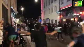 Marseille fans celebrating PSG losing the Champions League final.