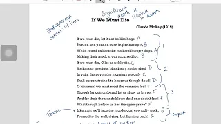 If We Must Die Poem Analysis