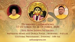 25 Oct 2020, Dussehra Celebrations - Live From Muddenahalli || Day 09, Evening ||