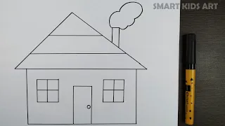 House Drawing | How To Draw A House | Drawing For Kids | Easy Drawing | Smart Kids Art