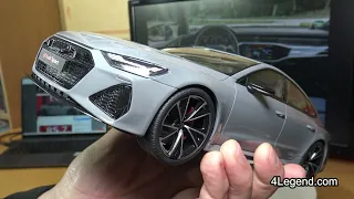 Unboxing miniature Audi RS 7 Sportback gris Nardo au 1:18 par GT Spirit