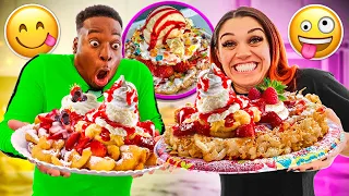 HOW TO MAKE HOME MADE GIANT FUNNEL CAKES | COOKING WITH THE PRINCE FAMILY