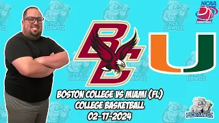 Boston College vs Miami 2/17/24 Free College Basketball Picks and Predictions  | NCAA Tips