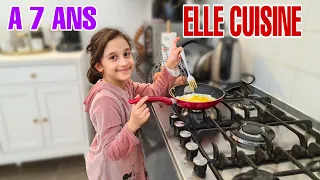 NOTRE PETITE SŒUR DE 7 ANS CUISINE DÉJÀ VRAIMENT BIEN!!