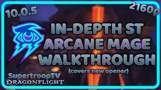 10.0.5 Arcane Mage Rotation Walkthrough Guide - Single Target Commentary - Dragonflight