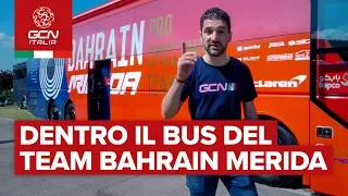 Dentro il bus del team Bahrain Merida |  Giro d'Italia 2019