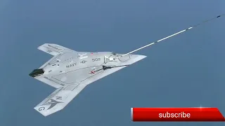 X-47B Mach 9.6 unmanned combat drone landing on aircraft carrier and refueling by Omega -K707 tanker