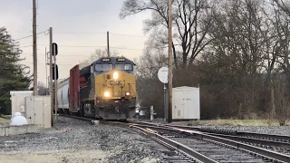 Standing Between 2 Passing Trains!  Odd Railroad Crossing, CSX & Norfolk Southern DPU Trains In Ohio