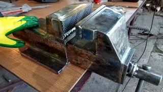 Крутая самоделка, супер мощные тиски. Homemade bench vise