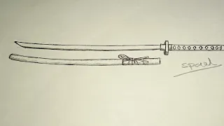 Drawing katana sword ll ballpoint sketch