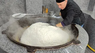 Real wedding pilaf in Uzbekistan in the Tashkent style |Uzbek national food. Experienced Azim chef.