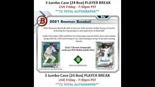 2021 Bowman Jumbo 3 Case Player Break 5/21/21