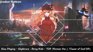 【Nightcore】→ Stray Kids (스트레이 키즈) - TOP (Korean Ver.) (Tower of God OP)