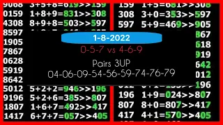 Thai Lotto Vip Game Tass and Pairs UP 1-8-2022 || Thai Lotto Results Today