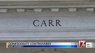 Protesters gather to urge Duke leaders to change name of Carr building