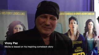 At red carpet for premier of  'Bleed for This,' the movie based on the life of boxer Vinny Paz