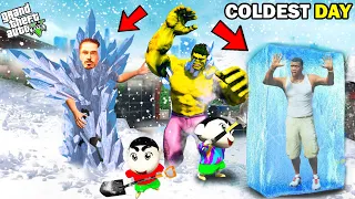GTA 5 : Franklin & Avengers Freezes In Ice With Shinchan & Pinchan GTA 5 !