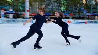 Oona Brown & Gage Brown skate to Elton John in Bryant Park (2023-2024 80's Rhythm Dance)