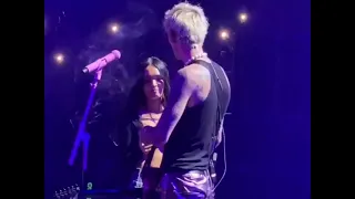 Mgk performs I think I'm okay with Megan fox and gets flirty