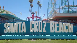 Santa Cruz - Most happening and crowded Beach Boardwalk Amusement Park - Walking Tour [4k]