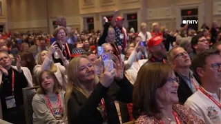 Donald Trump Kisses US Flag, Speaks at CPAC 2024