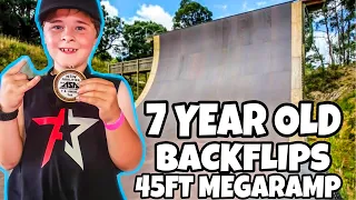 PRO SCOOTER MEGA RAMP CAMP AT THE MEGA RANCH || (DAY 3) *7 year old backflips 45ft mega ramp*