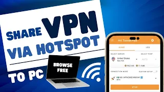How To Share VPN Internet Via Hotspot from Phone To Pc. - Enjoy Free Browsing On PC.