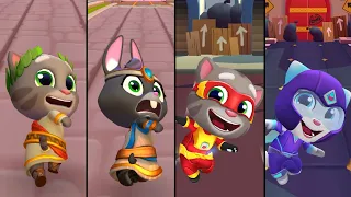 Talking Tom Time Rush Vs Hero Dash : Roman Tom Vs Mythic Becca Vs Super Tom Vs Super Angela Gameplay