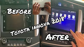 Installation Android head unit reverse camera for Toyota innova 2018 model tutorial