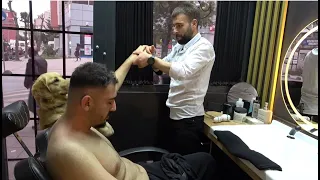 ASMR Turkish Barber with Special Apprentice Head Massage Face Massage Body Massage